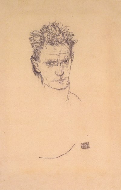 Self-Portrait in Uniform by Egon Schiele